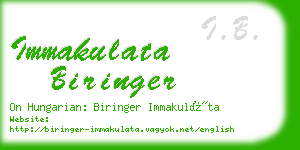 immakulata biringer business card